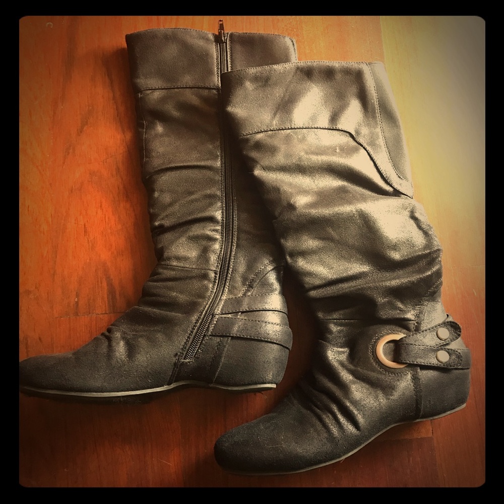 Black knee high boots